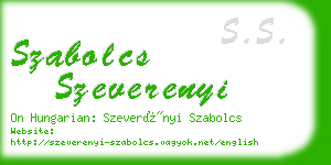 szabolcs szeverenyi business card